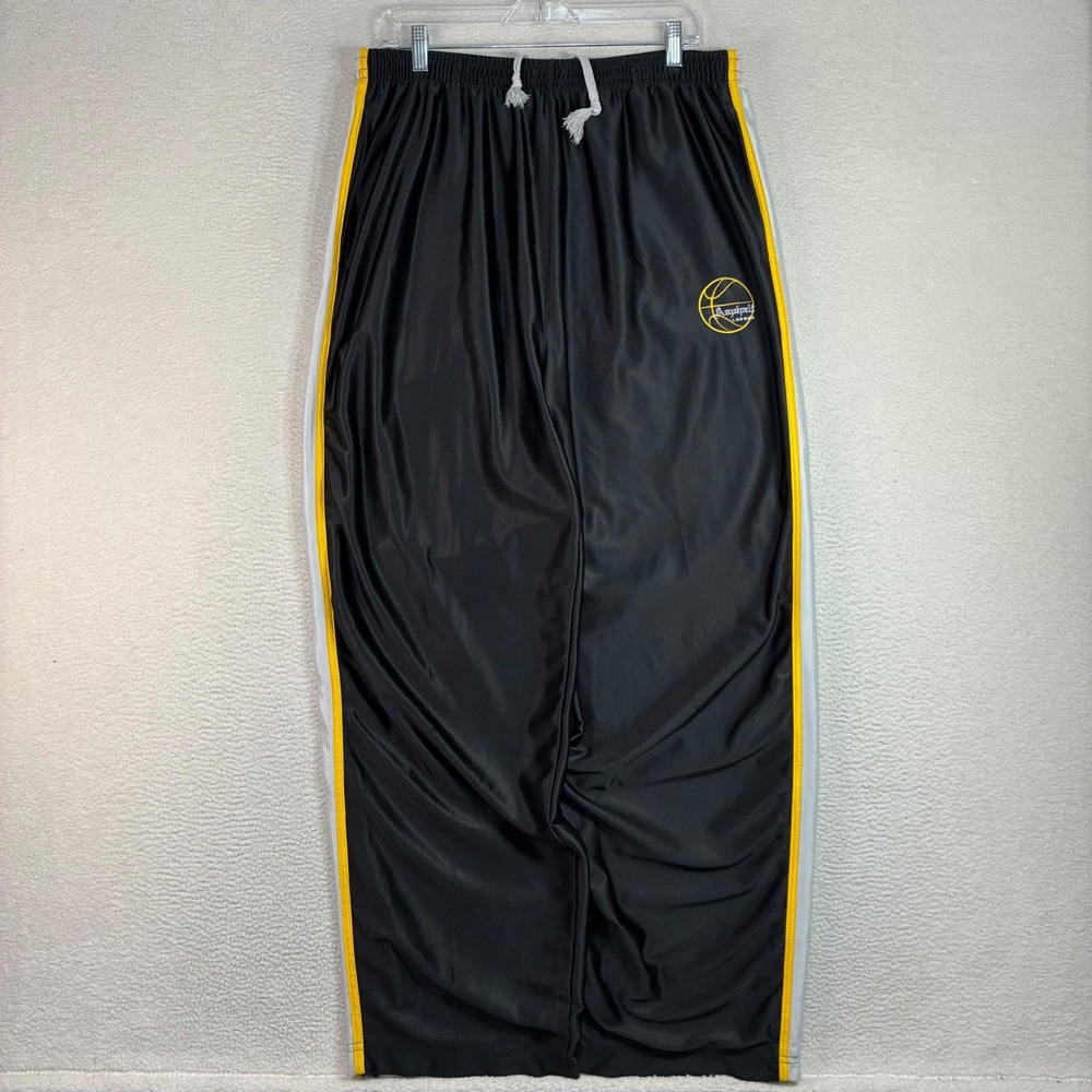 Y2K Starter Asphalt Legends Track Pants Men XL Black Silky Baggy Ankle Zip